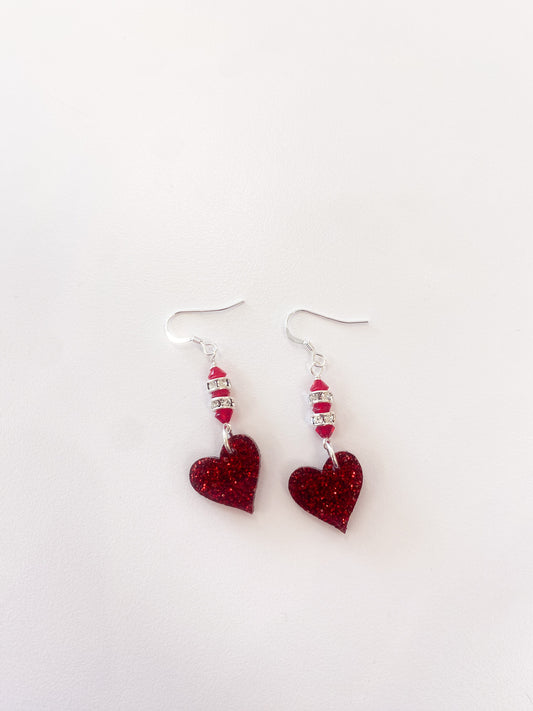 Resin Heart Drop Earrings