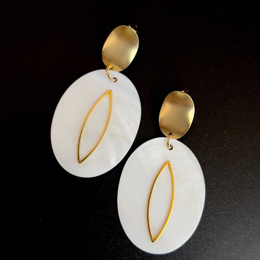 Pearl Layered Marquis Earrings