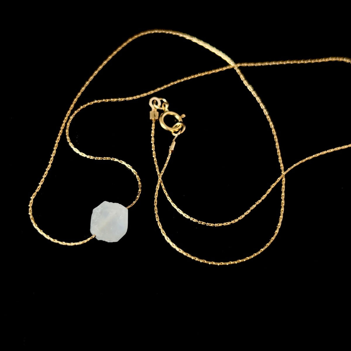 Clear Quartz Crystal Gold Chain Necklace
