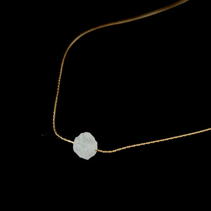 Clear Quartz Crystal Gold Chain Necklace