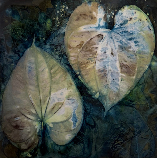 Cyanotype #133 Two Hearts