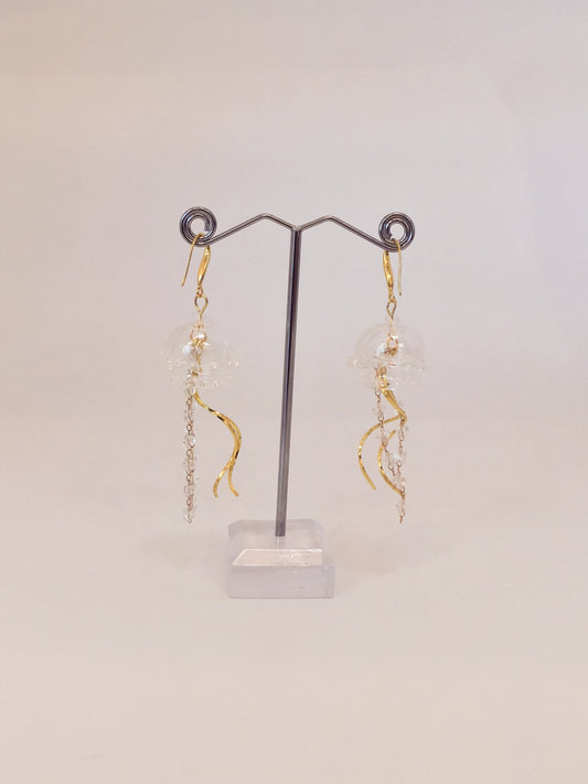 White Jellyfish Earrings