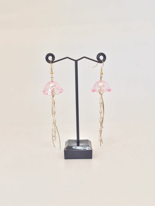 Pink Jellyfish Earrings