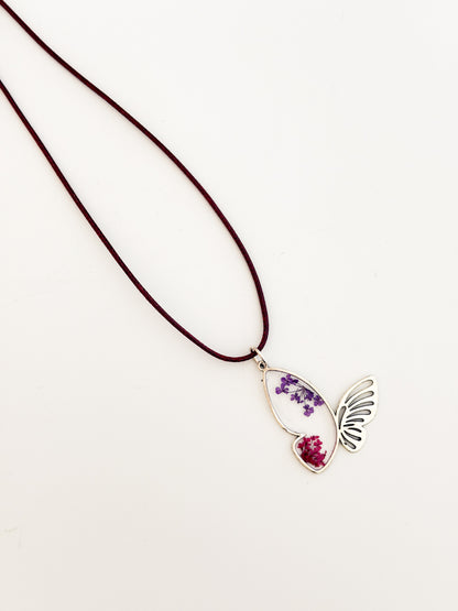 Butterfly Floral Resin Necklace