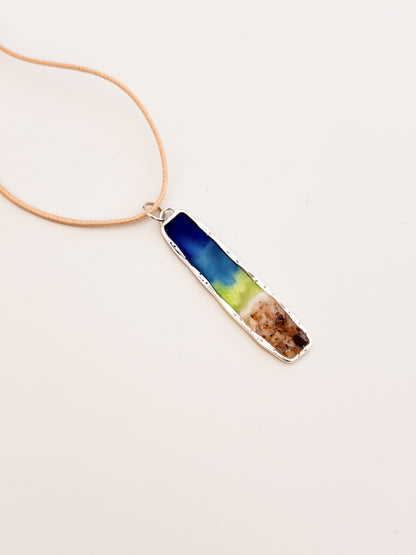 Rectangle Beach Pendant Necklace