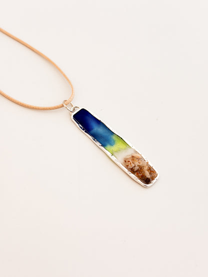Rectangle Beach Pendant Necklace