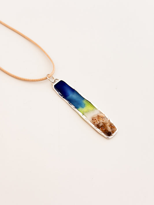 Rectangle Beach Pendant Necklace