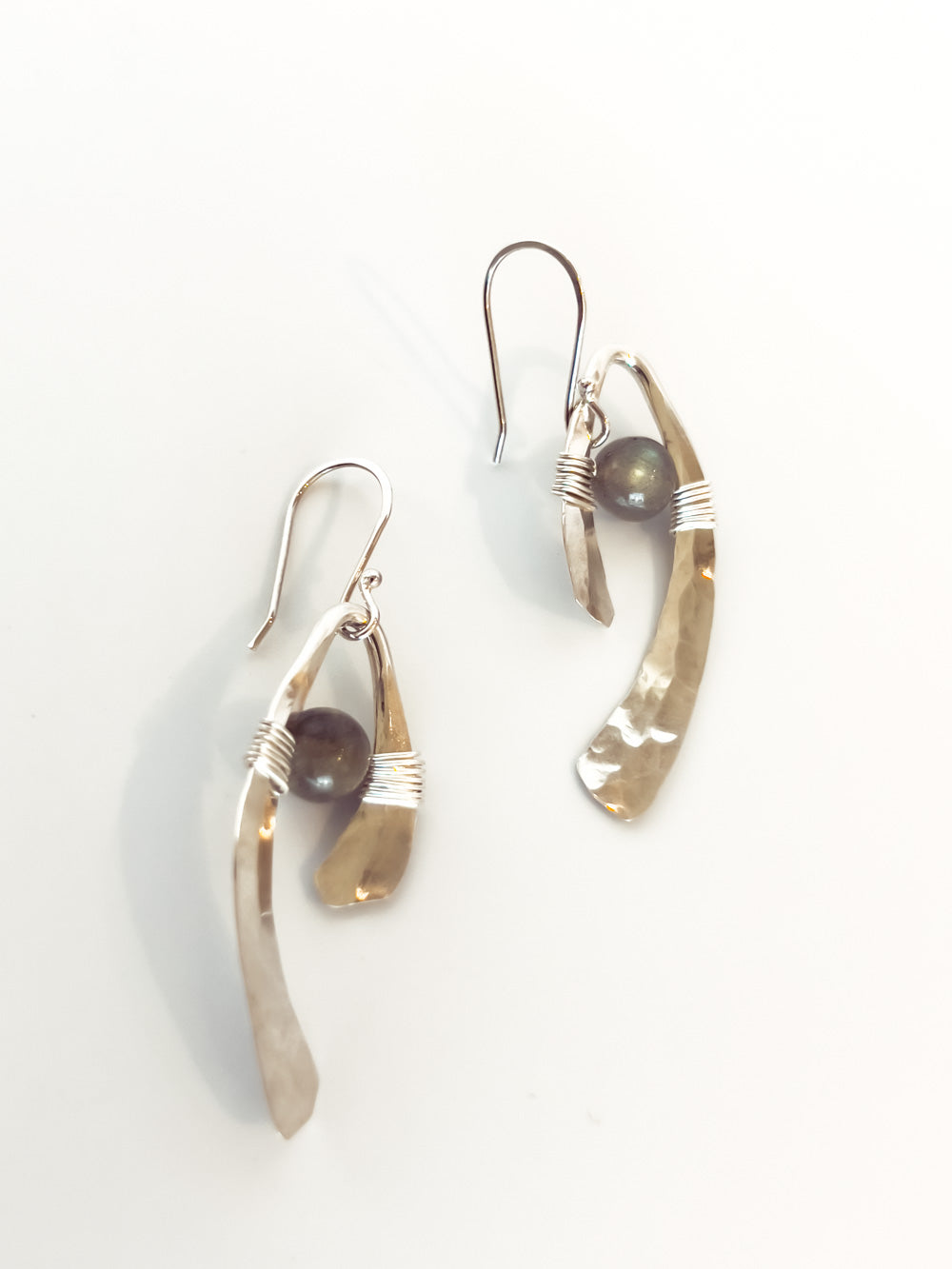 Labradorite Wishbone Earrings