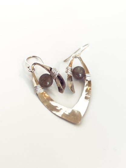 Labradorite Wishbone Earrings