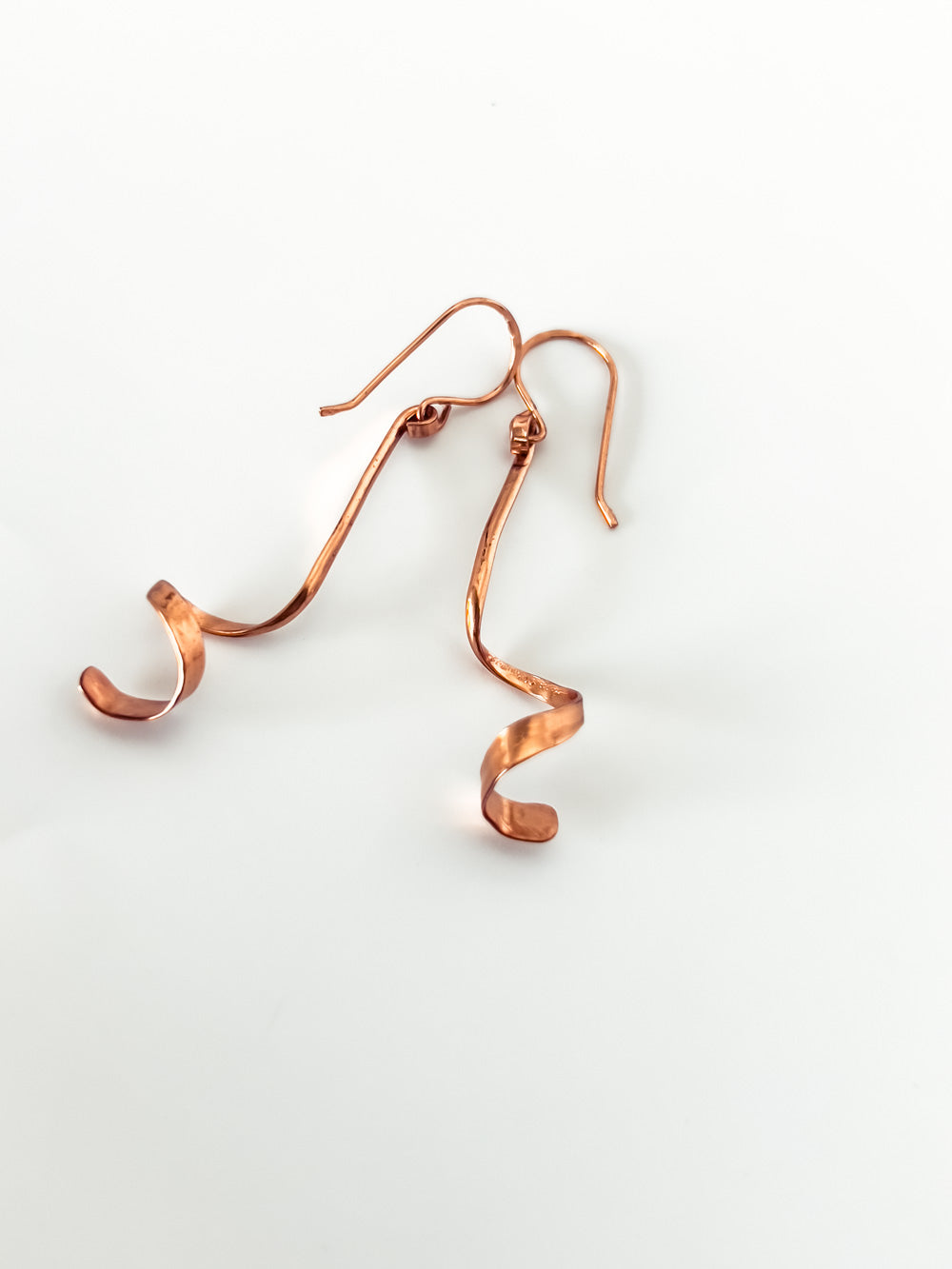 Lacquered Hammered Copper Coiled Earrings