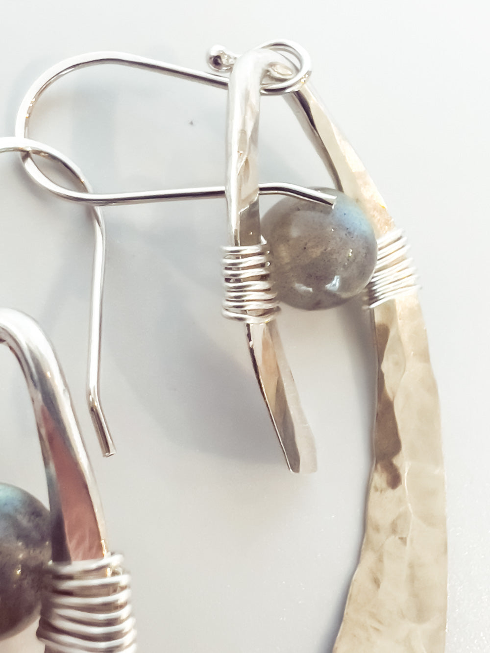 Labradorite Wishbone Earrings