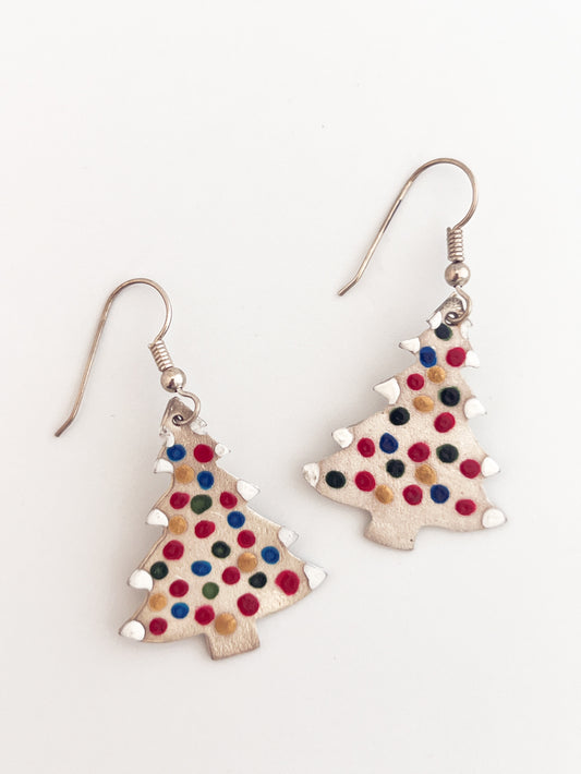 Painted Christmas Trees Earrings