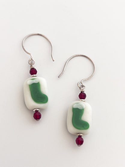 Stocking Painted  Earrings