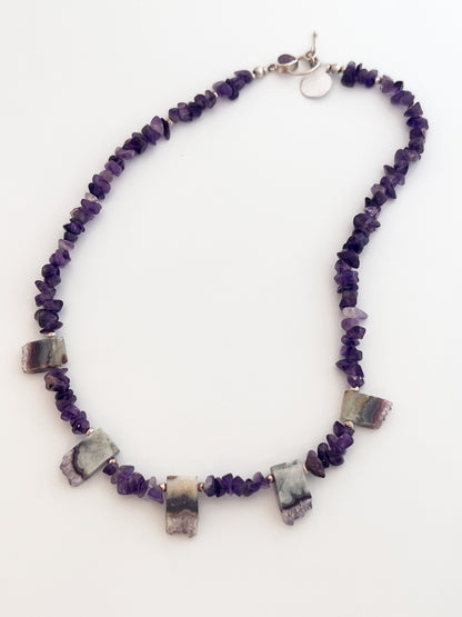 Amethyst Necklace with Fluorite