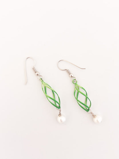 Green Swirl Earrings