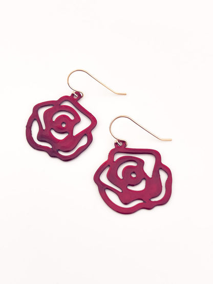 Red Rose Earrings