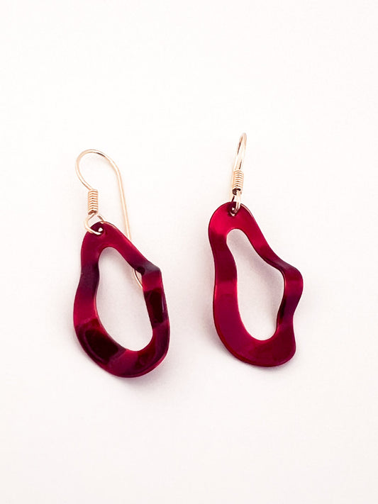 Red Waves Earrings