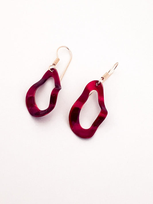 Red Waves Earrings
