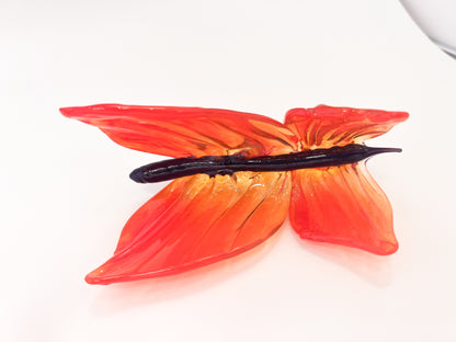 Neon Orange Glass Blown Wall Butterfly