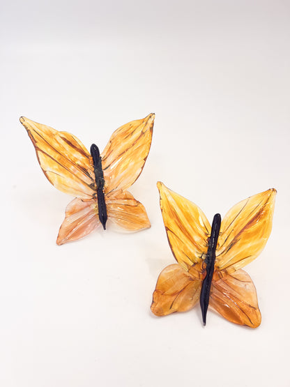 Orange Glass Blown Wall Butterfly