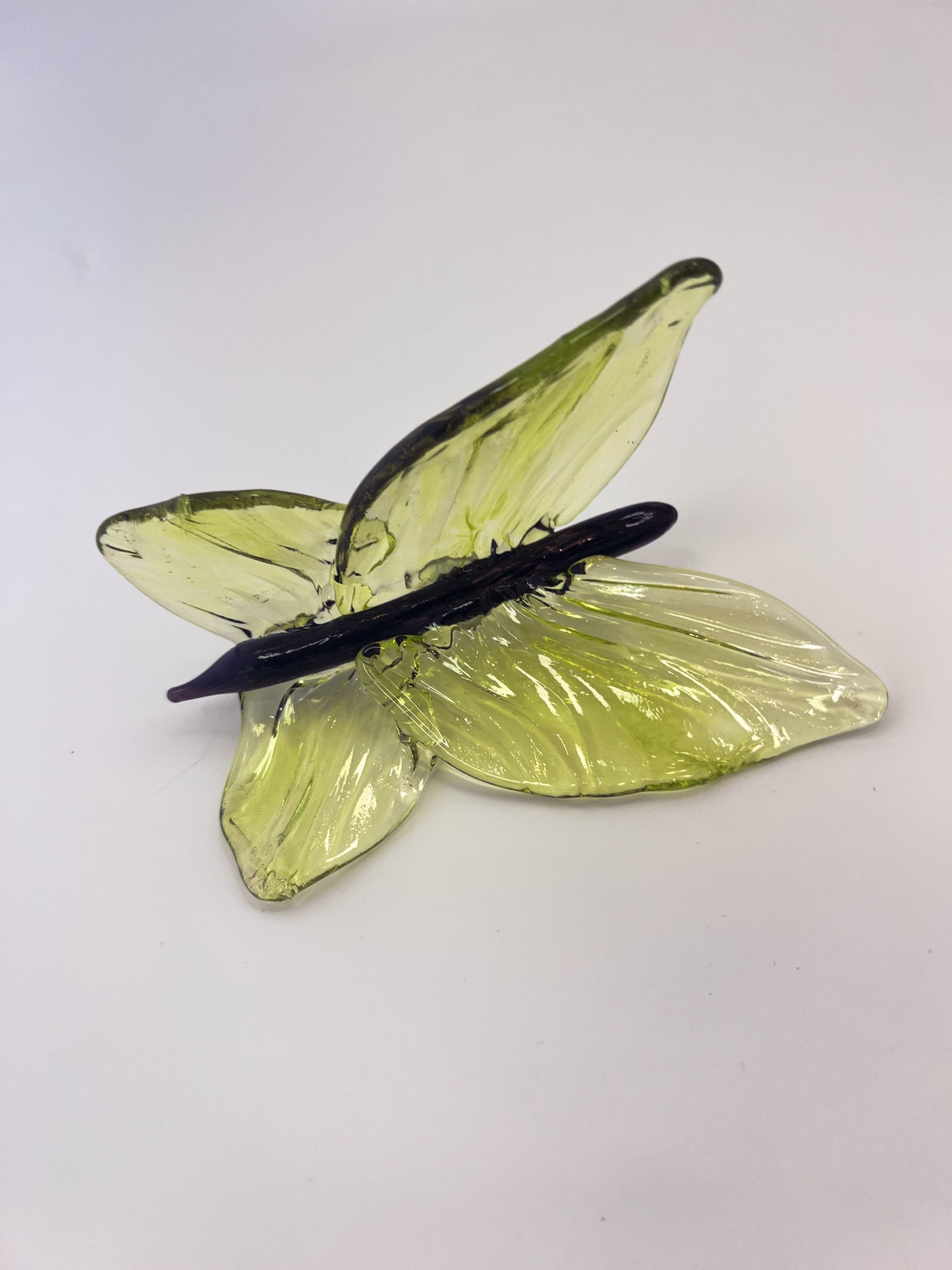 Lime Green Glass Blown Wall Butterfly