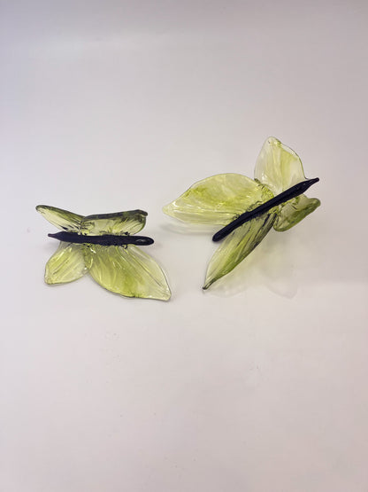 Lime Green Glass Blown Wall Butterfly