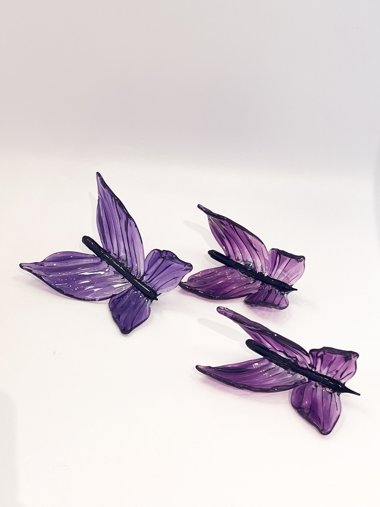 Purple Glass Blown Wall Butterfly