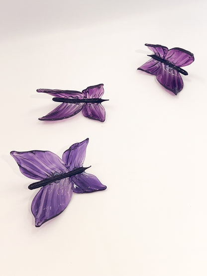 Purple Glass Blown Wall Butterfly