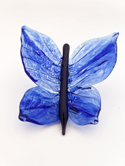 Blue Glass Blown Wall Butterfly