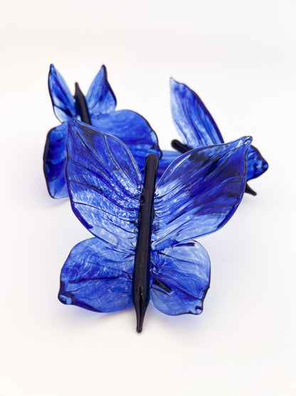 Blue Glass Blown Wall Butterfly