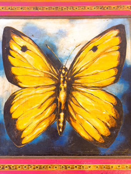 Butterfly Table (Yellow Butterfly with Spiral)