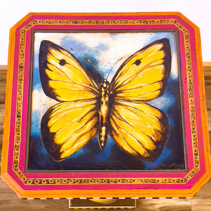 Butterfly Table (Yellow Butterfly with Spiral)