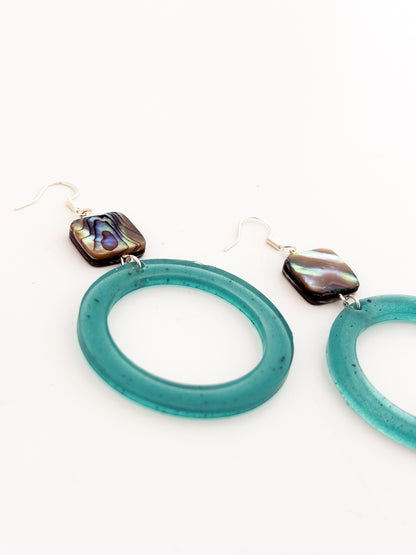 Abalone Open Circle Earrings
