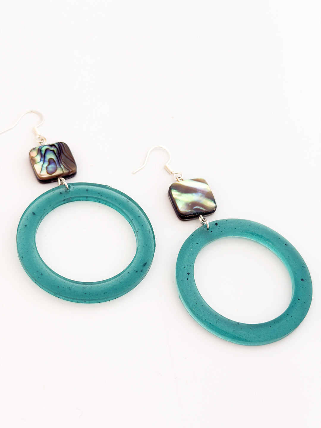 Abalone Open Circle Earrings