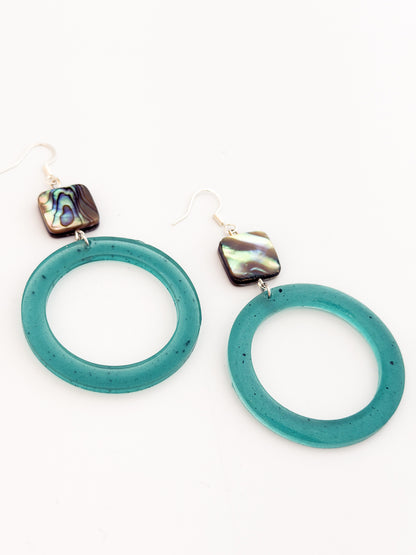 Abalone Open Circle Earrings