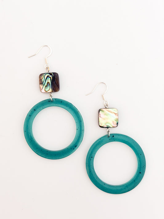 Abalone Open Circle Earrings
