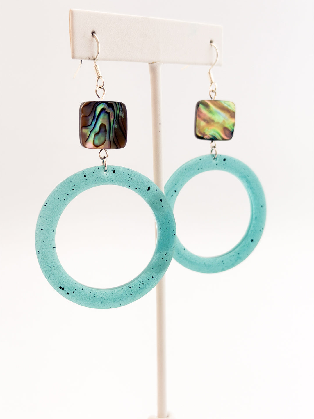 Abalone Open Circle Earrings
