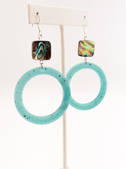 Abalone Open Circle Earrings