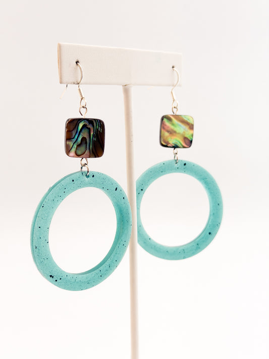 Abalone Open Circle Earrings