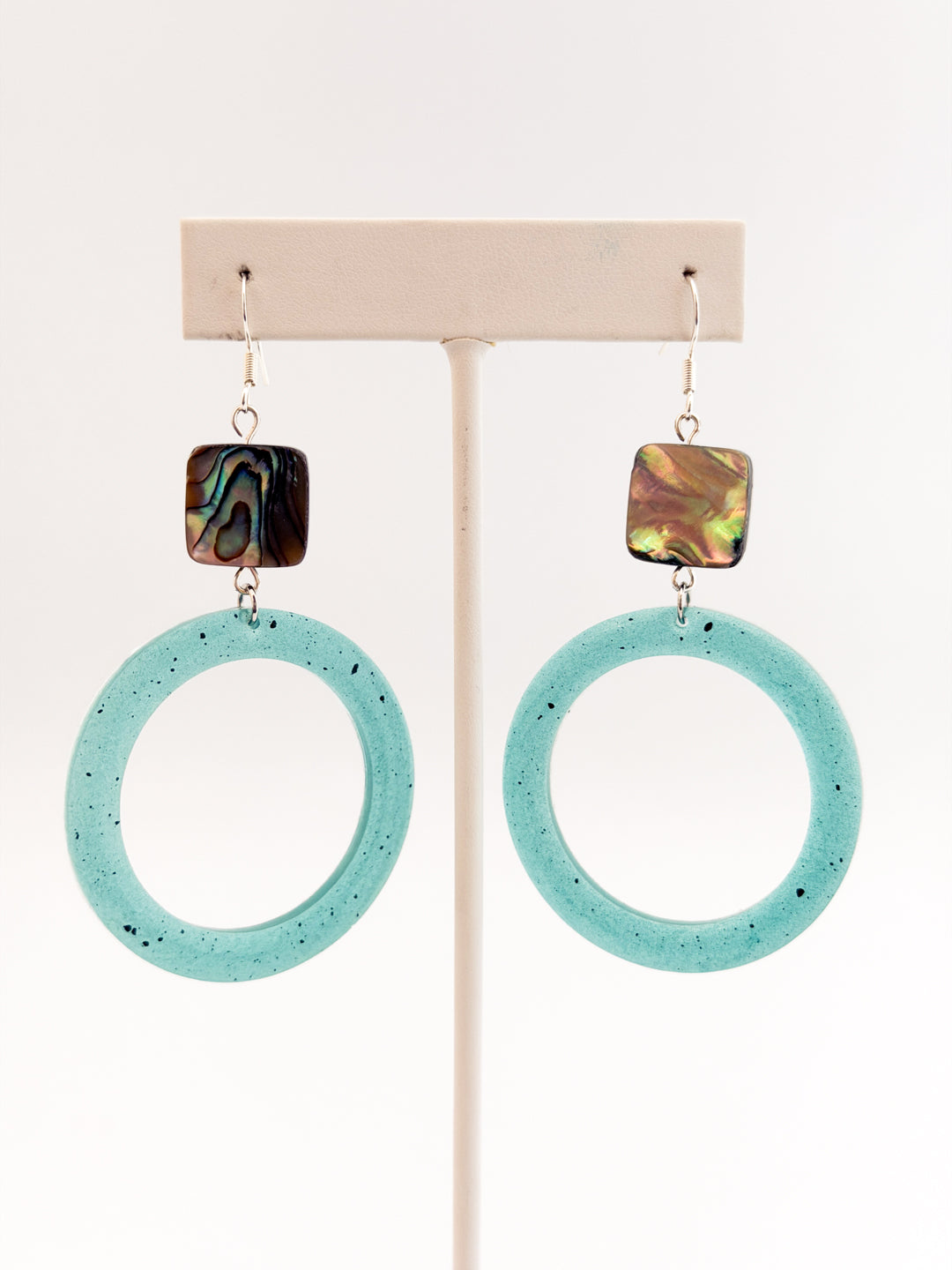 Abalone Open Circle Earrings
