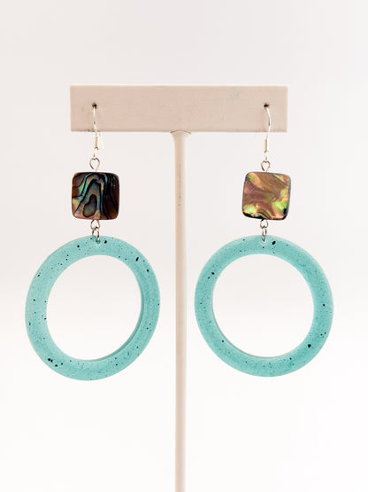 Abalone Open Circle Earrings