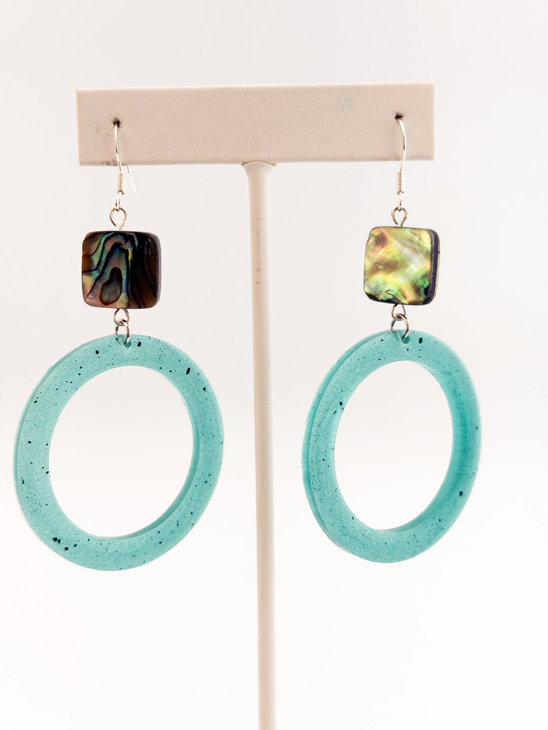 Abalone Open Circle Earrings