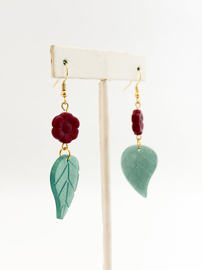 Leaf and Flower Earrings