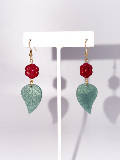 Leaf and Flower Earrings