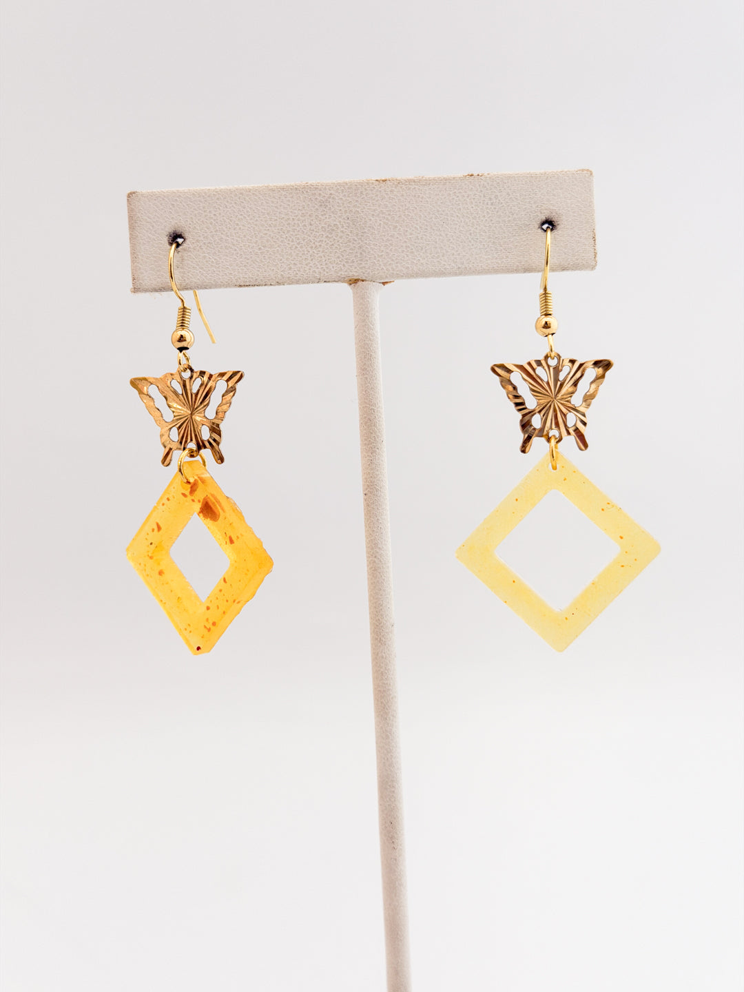Butterfly Yellow Triangle Earrings