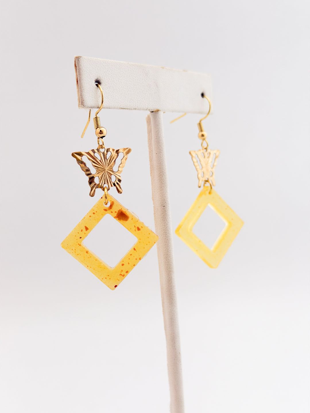 Butterfly Yellow Triangle Earrings