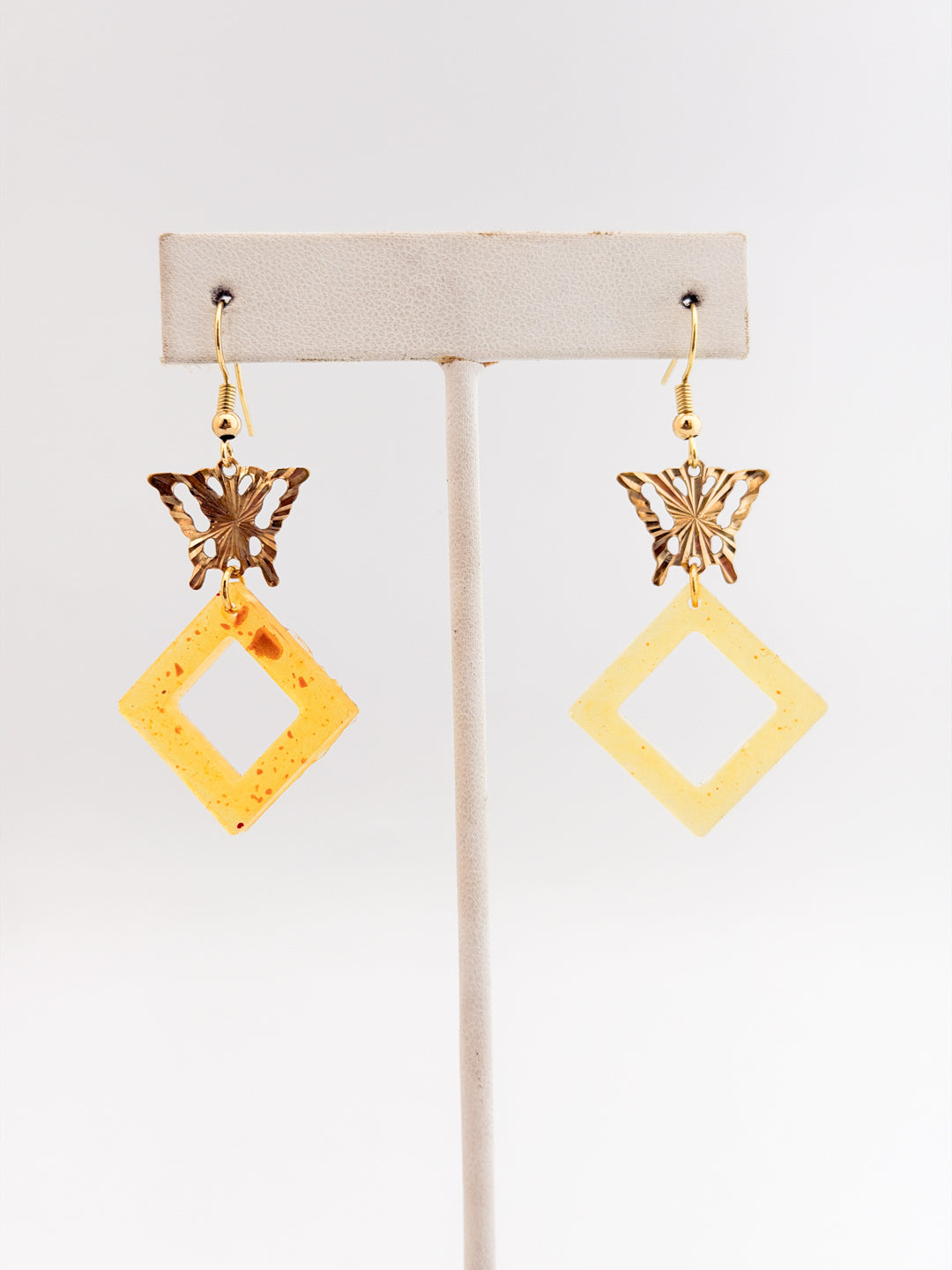 Butterfly Yellow Triangle Earrings