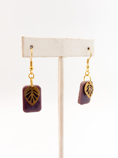 Mauve Leaf Earrings