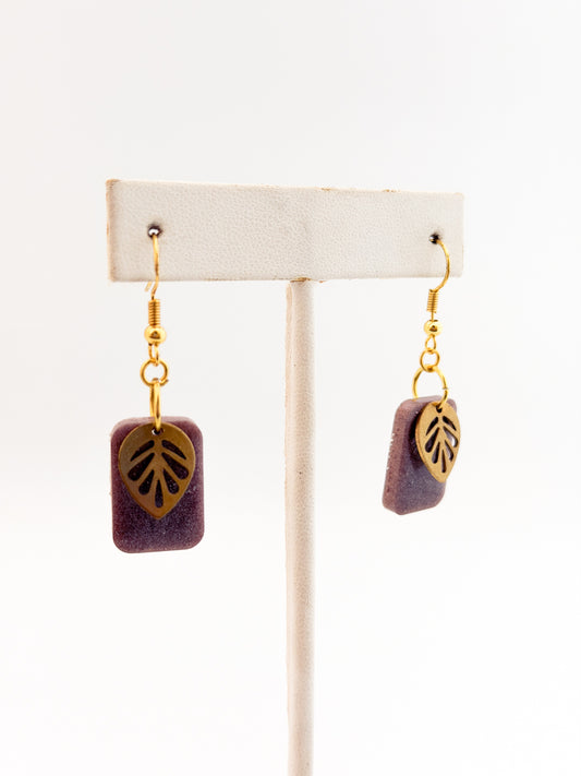 Mauve Leaf Earrings