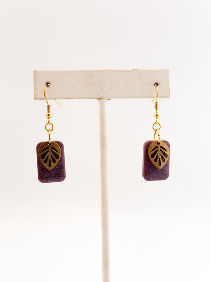 Mauve Leaf Earrings